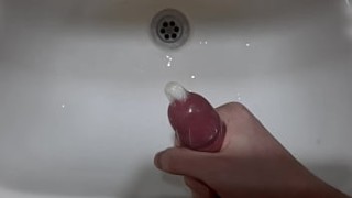 Cumming indian bhabisex into Condom in Bathroom