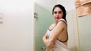 Big tits and wildly handsome milf in the shower..... uncle xxxx my pussy is so wet......