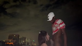 BigDaddyKJ: Mexican madtrubation Slut Takes Big Black Cock On Miami Beach