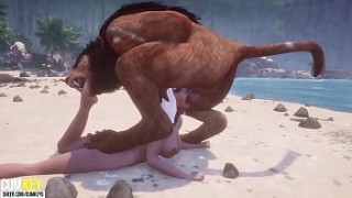 xx chuda chudi video Busty bitch Breeds with Furry on the beach | Big Cock Monster | 3D Porn Wild Life