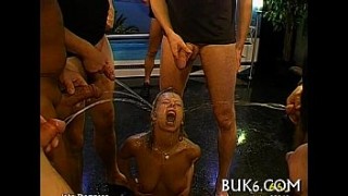 fuck pose Deepthroating with spunk fountain