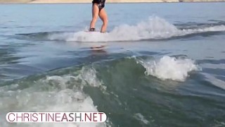 christineash.net bf full picture | Sexy Big-Titted MILF Waterskiing