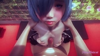 Re Zero Hentai - rubfuck Rem Boobjob with POV (Uncensored) - Japanese Asian Manga anime game porn