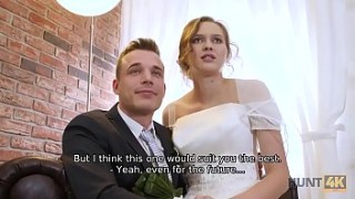 HUNT4K. Cute sunnyxxxxxxxxx teen bride gets fucked for cash in front of her groom