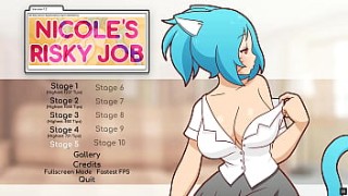 Nicole Risky Job [Hentai game PornPlay ] mom ko jabardasti choda Ep.4 the camgirl masturbated while looking at her tits exposed