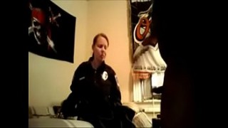 Homemade USA Female pantasya com Police Officer Fucks Her Black Nerd BF