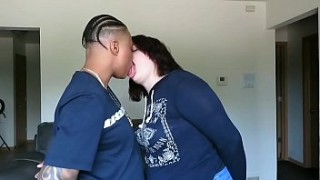 Beautiful lesbians in stockings, kissing and having sex
