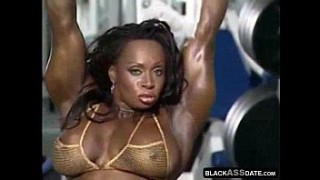 Nude Female Bodybuilder Takes Two Loads and Loves It