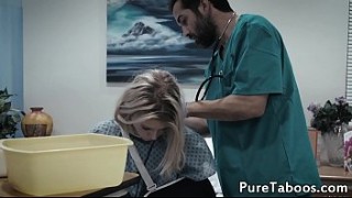 Cute Nataly Gold gets the doctors cock in all of her holes