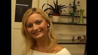 Real czech blonde plays with horny guy in shower