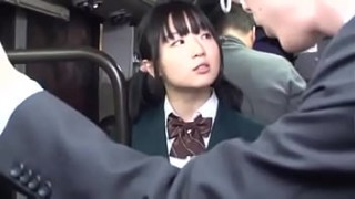 Japanese grouping - fun in the bus -  uncensored