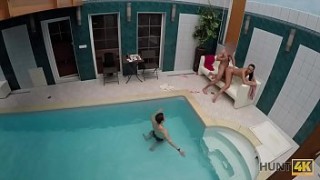 HUNT4K. Brunette picked up and nicely xxdc fucked in private poolside