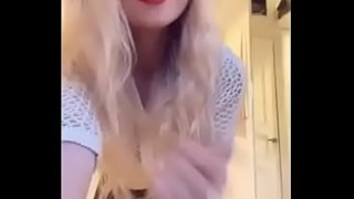 Skanky blonde in dress gets fucked in bed