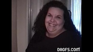 Fat bbw slut with a shaved pussy in lingerie sucks a dick and gets fucked hard