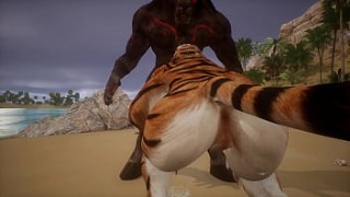 Minotaur lets out xnxx in usa a big load on Tiger&#039s head - Wildlife