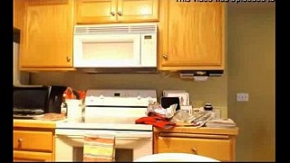 Sexy russian blonde blowjob on kitchen