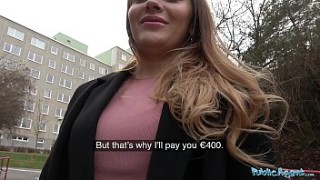 Public Agent Russian waitress fucked outside in public