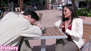 Trickery - Kaylani Lei hard face fuck tricked into anal sex with a stranger