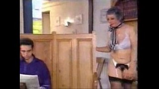 Horny grandmother and not her young nephew having sex