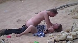 Shameless couple fucks on the beach on amateur adult video