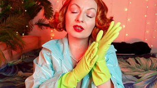 green gloves - household latex gloves fetish - ASMR black bhabi hot video free fetish clip