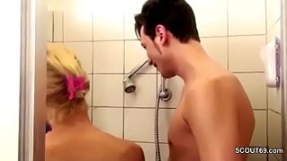 German MILF xcxxcx Seduce to Fuck by Step-Son Big Dick in Shower