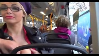 a cute girl masturbates on a bus