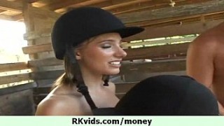 Stepsister with big natural tits fucked in public