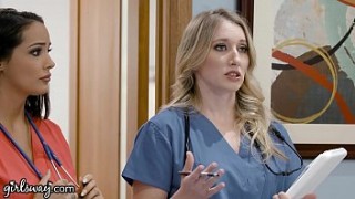 Girlsway chris gayle xxx Hot Rookie Nurse With Big Tits Has A Wet Pussy Formation With Her Superior
