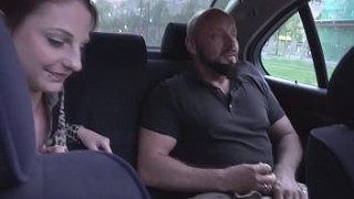 Fake Taxi Hot lesbian threesome in London cum stained cab