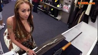 Cute girl convinced to get her pussy fucked at pornhubq the pawnshop
