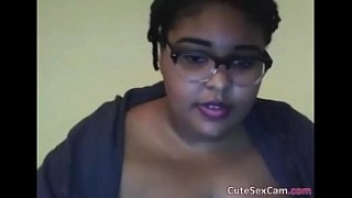 Ebony sexobot BBW Masturbating Her Pink Pussy in Front of Webcam