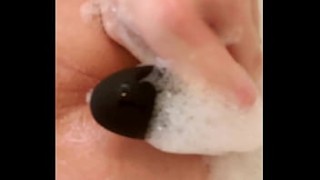 Anal with dildo &amp vibrator in bubble bath, sexeist videos  cumshot near end