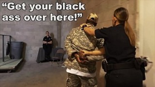 BLACK PATROL - Fake Soldier Gets Used As A Black Fuck Toy By bafxx White Cops