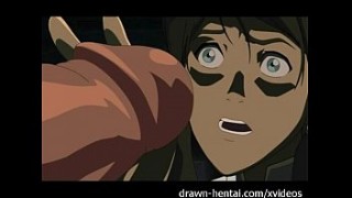 Asami fucking her girlfriend Korra with a strap-on.