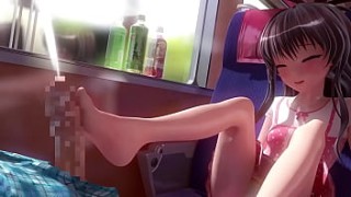 Anime girl with perfect body does naked booty dance and plays with sex toys