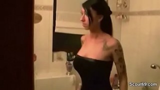 Danica Dillan shows him her big tits & lets him suck on them