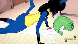 Pokemon ladyboy creampie Hentai Furry Yiff - Lucario sex in the restroom - Manga anime Japanese asian porn