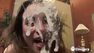 sexy film nangi picture Amber Rayne Gets A Big Messy Facial Then Licks Up The Splooge