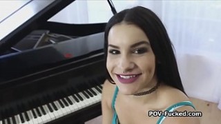 Oiled up classy babes toy assplay with busty piano teacher