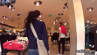 Attractive czech teen gets teased girl chud in the shopping centre and poked in pov